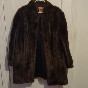 Vintage Monterey Fashion Faux Fur Coat, Luxurious Brown Teddy Jacket